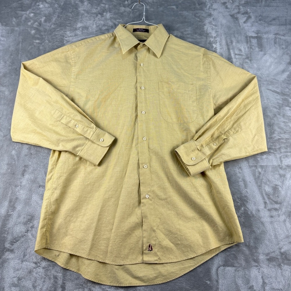 Nordstrom Shirt Mens 16-33 Yellow Long Sleeve Button Down Cotton EUC